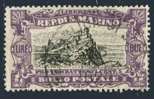 San Marino B10, used. Michel 60. View of San Marino, 1918.