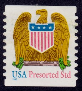 United States, 1996, Eagle & Shield, Presorted, Std, Coil, 10c, sc#3271