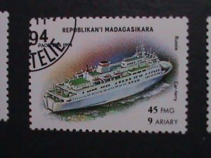 MADAGASCAR -1994  SC# 1248-54 MODERN SHIPS- USED STAMPS-HARD TO FIND VERY FINE