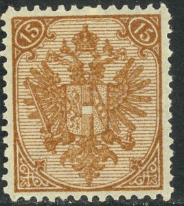 BOSNIA AND HERZEGOVINA 1879 15h ARMS Sc 8 MNH w FERCHENBAUER Certificate