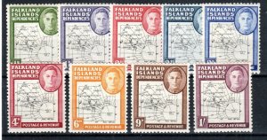 Falkland Islands Dependencies 1948 Maps set thin and clear SG G9-G16 MLH