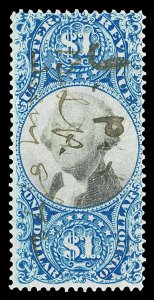 Scott R118 $1.00 Second Issue Revenue Used Fine Cat $10