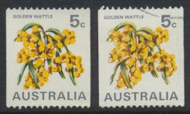 Australia  Sc# 439C Flowers Golden Wattle with paper variety Used see details 