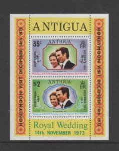 ANTIGUA #322a 1973 WEDDING OF PRINCESS ANNE MINT VF NH O.G S/S bb