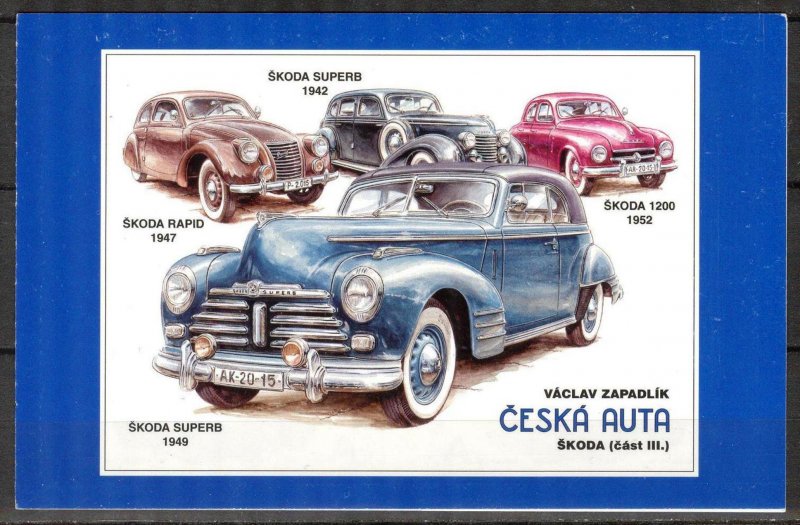 Czech Republic 2015 Classic Cars Skoda Booklet MNH 2 scans