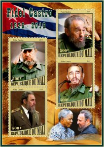 Stamps. Famous people. Fidel Castro 2019 1+1 sheets perforated