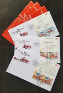 Malaysia Rescue Vehicle 2024 Helicopter Fire Engine Boat Brigade (special FDC)