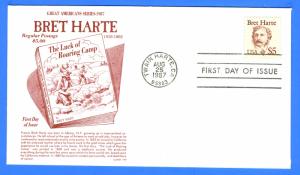 Scott 2196 $5 Bret Harte First Day Cover by Gamm