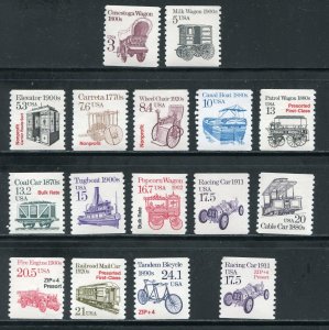 2252-2266 Transportation Coil Stamp Set MNH With 1 Precancel