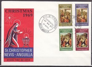 St. Kitts-Nevis, Scott cat. 202-205. Christmas issue. First day cover. ^