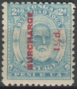 Tonga 1895 SG26 1½d on 2d pale blue King George I MH