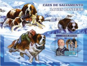 GUINEA BISSAU 2007 SHEET LOUIS PASTEUR RESCUE DOGS