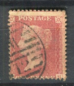 BRITAIN; 1850s early classic QV Penny Red issue fine used POSTMARK value