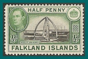 Falkland Islands 1938 Whale Bones, 0.5d MLH  #84,SG146