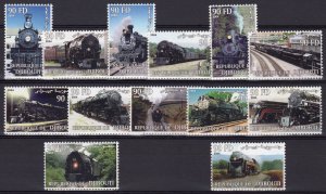 Djibouti 2004 Trains of the world Set Perforated (13 values) MNH