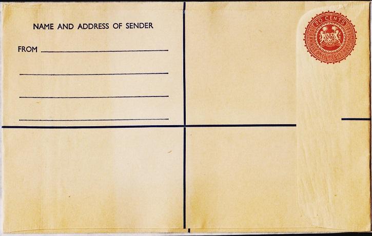 Sierra Leone. Registered Envelope(20c) Unused