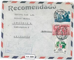 EAGLES \ MILITARY \ FLORA \ FLOWERS : COLOMBIA - AIRMAIL COVER to GERMANY 1960