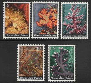 PNG Papua New Guinea Scott 575-579  MNH** Coral set CV $11