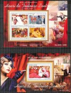 Sierra Leone 2015 Art Paintings Henri De Toulouse Lautrec Sheet + S/S MNH