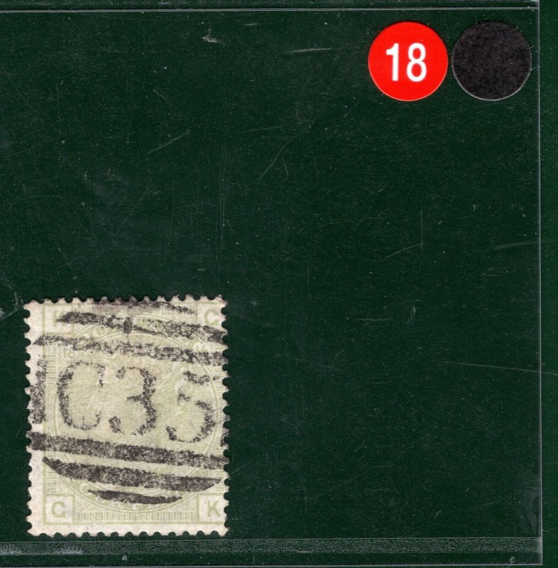 GB USED ABROAD Colombia PANAMA *C35* Numeral 4d Sage-Green Plate 16 (1877)REDB18