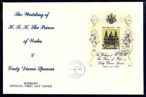 Barbuda Scott 496 FDC. Royal Wedding