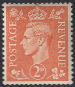 SC # 238a GB 1937 -1939 KGVI 2 pence mint never hinged wmk sideways $60.00 St#4