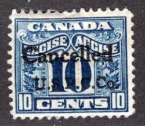 FX42, van Dam, Canada, Excise,  10c, U.S.P.C. Co., Playing Card Precancel