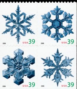 2006 39c Christmas Snowflakes, Block of 4 Scott 4109-4112 Mint F/VF NH