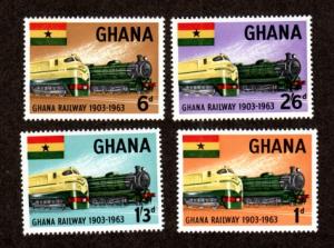 Ghana # 156-159 Mint Trains!