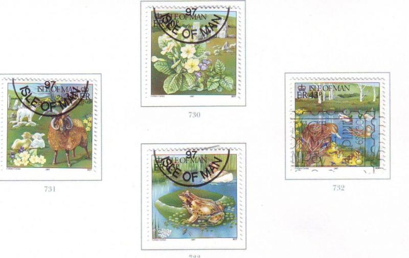 Isle of Man Sc 734-7 1997 Springtime stamp set used