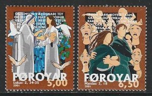 2001 Faroe Islands - Sc 407-8 - MNH VF - 2 single - Bible Stories