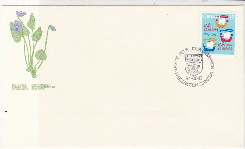 Canada 1984 New Brunswicks emblem Purple Violet FDC Stamps Cover ref 22023