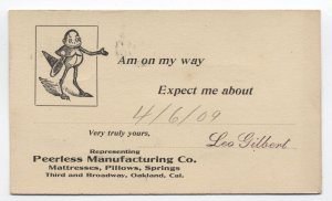 1909 salesman will call postal card Doremus machine San Luis Obispo CA 6525.28