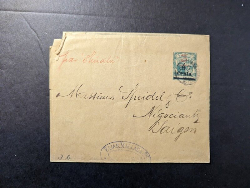 1901 Mauritius Cover to Saigon Vietnam Tonkin Indochina