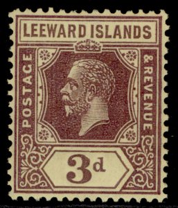 LEEWARD ISLANDS GV SG69, 3d purple/yellow, LH MINT.
