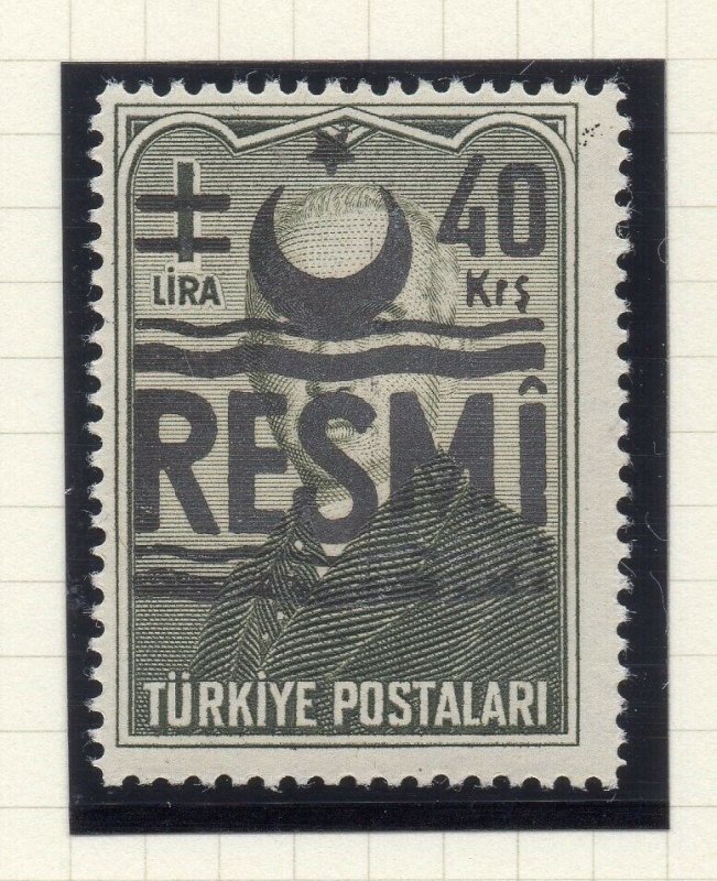 Turkey 1955-57 Early Issue Fine Mint Hinged 40k. Surcharged Resmi Optd NW-18230