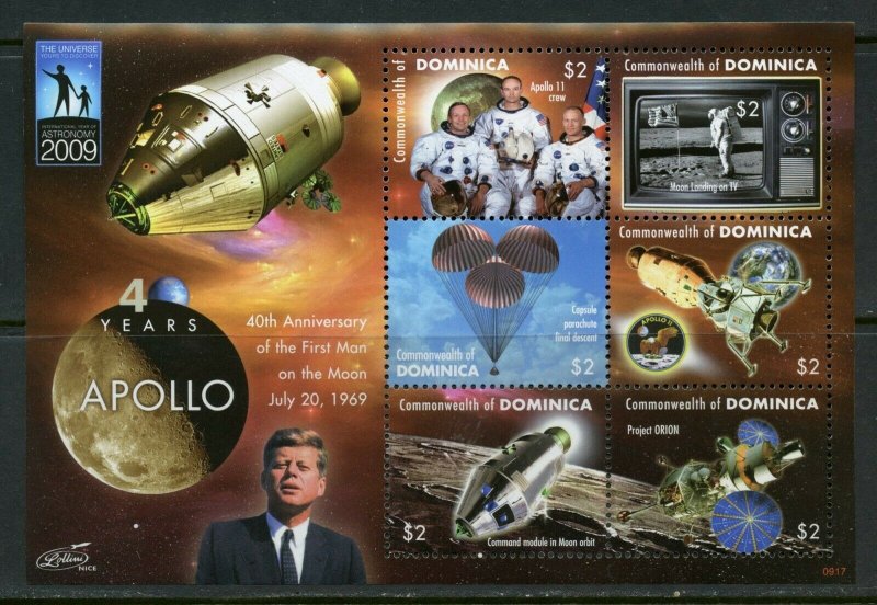 DOMINICA  40th ANNIVERSARY OF THE FIRST MAN ON THE MOON  SHEET MINT NH 