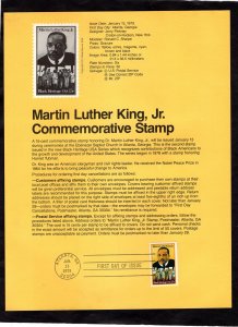 SP461 Martin Luther King Jr., FDC Souvenir Page (#1771)