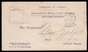 Purple Montreal Int. Exch. Off Que May 6 1901 oval hs on Dominion of Canada...