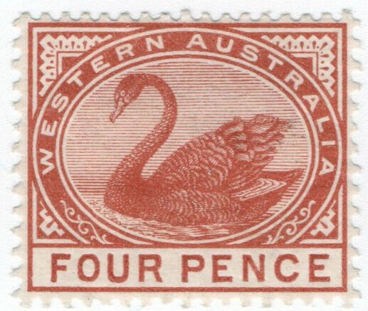 (I.B) Australia Postal : Western Australia 4d Chestnut (SG 98)