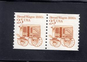 2136 Bread Wagon, MNH coil pair
