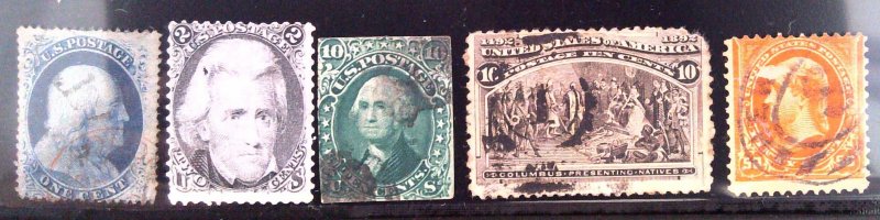 Scott# 24, 73, 68, 237, 275 - Used - Damaged Fillers - 1857 to 1896