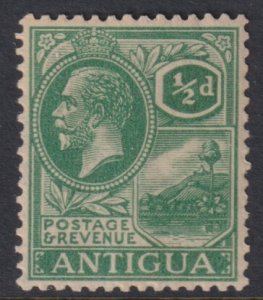 1921 -29 Antigua KGV King George V ½ pence MNH Wmk 4 Sc# 42 CV $5.00 Stk #1