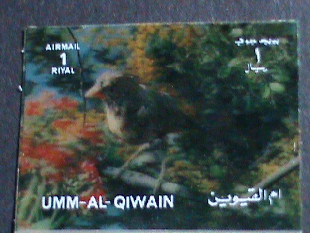 UMM AL QIWAIN STAMP-COLORFUL 3D STAMP-SINGING BIRD- MINT STAMP- VERY FINE