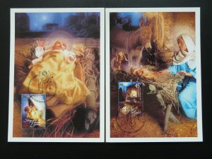 Christmas 2000 nativity x2 maximum card Australia 85044