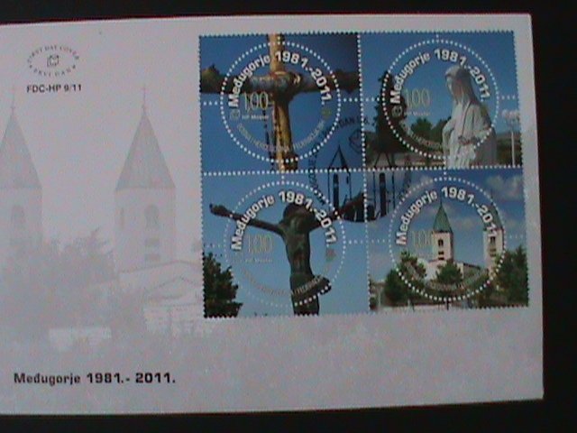 ​BULGARIA -2011 S/S FDC-30TH ANNIV: MEDUGORJE -MNH S/S- FDC VF-LAST ONE