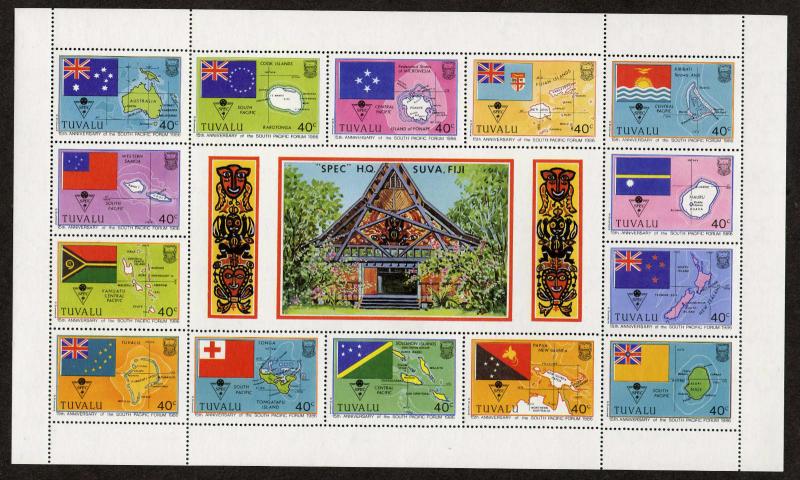 Tuvalu 388 MNH South Pacific Forum, Flags, Maps