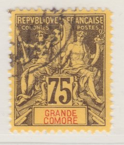 French Colony GRAND COMORO 1897-1907 75c Used Stamp A30P2F40364-