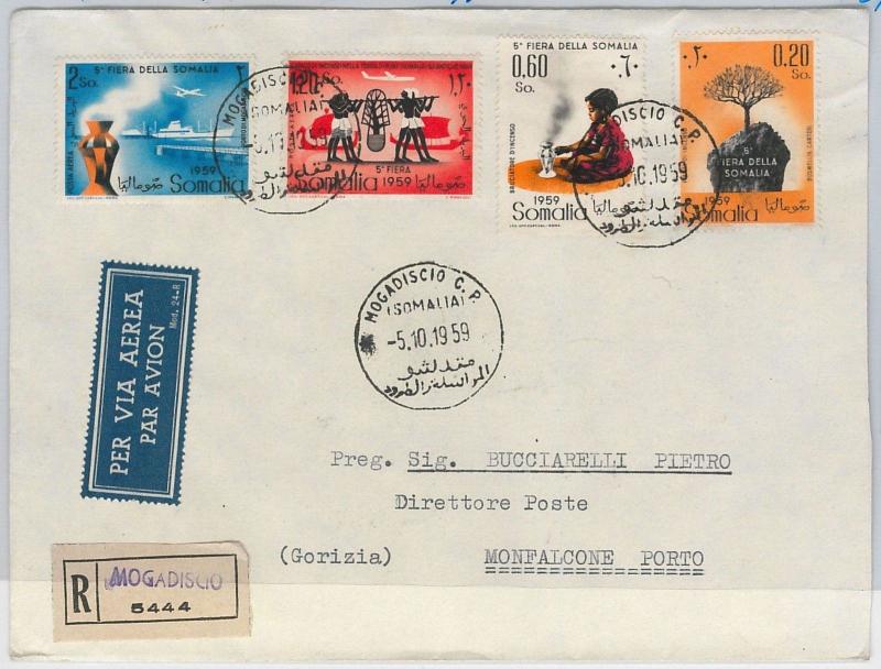 SOMALIA -  POSTAL HISTORY -  FDC COVER Scott # 234/235 + C63/64  - INCENCE PLANT 