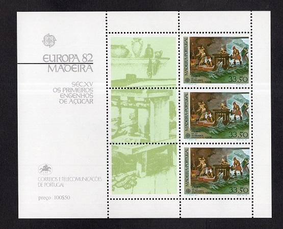 Portugal Madeira   #81a  MNH 1982  sheet Europa  sugar mills